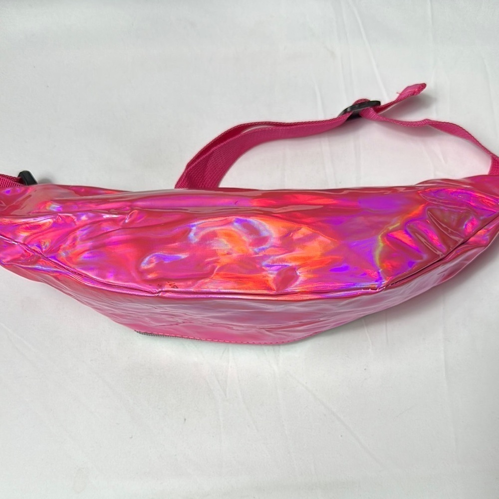 Pink Holographic Fanny Pack with Adjustable Strap - Picture 2 of 10